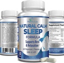 Natural Room Sleep Aid med Magnesium, L- Theanin, Melatonin, GABA, 5- Htp Medical 124; Sleep Aid Medical 124; Non- GMO - 60 Kapsler