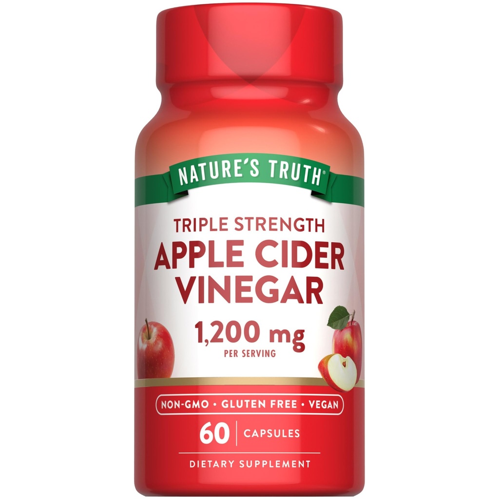 Nature 's Truth Apple Cider Vinticaria Vegan Kapsler Note 124; 1200mg