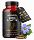 Bacopa, Organic Brain Booster, Nootrop Brain Supplement, Bacopa Monnieri / Brahmi, for Mental Sharpness, Focus, Hukommelse, og Kognitiv Wellness, 120 Kapsler 500mg, 2 Måned Supply