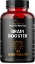 Bacopa, Organic Brain Booster, Nootrop Brain Supplement, Bacopa Monnieri / Brahmi, for Mental Sharpness, Focus, Hukommelse, og Kognitiv Wellness, 120 Kapsler 500mg, 2 Måned Supply
