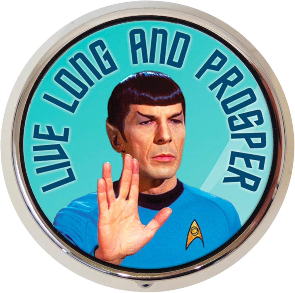 Original Star Trek Spock Leonard Nimoy Pill Box - Compact 1 or 2 Compartment Medicine Case