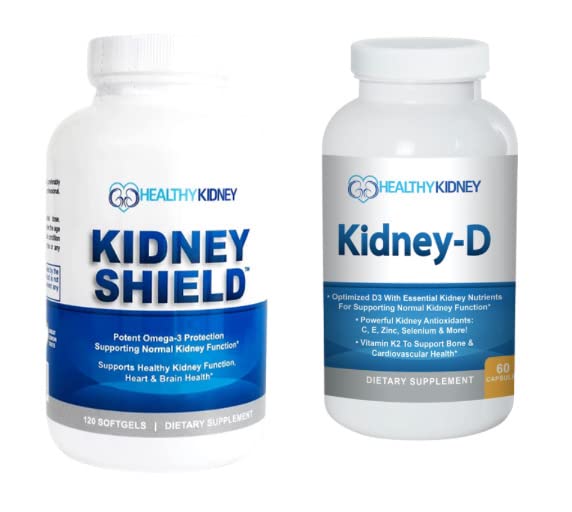 Nyre Skjold Support Omega 3 Nyre Rengøring Kidney- D supplement D-vitamin Bundle