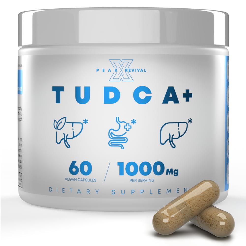 TUDCA + 1000mg bile salt supplement til leverstøtte, afgiftning, fordøjelsessygdomme, og hud sundhed - Lavet i USA (60 Veganske kapsler)