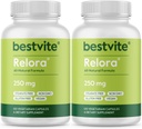 BESTVITE Filler- Free Relora 250mg (240 vegetariske kapsler) (120 x 2) - Klinisk researched - No Stearates - Vegan - No Fillers - Understøtter forvaltningen af lejlighedsvis stress *