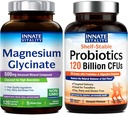 Innate Vitality Magnesium Glycinat & Probiotika 120 Billion Bundle, Non- GMO, No Gluten Dairy Soy & Vegan, Magnesium (120 Caps) & Probiotic (30 Caps)