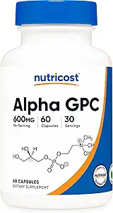 Nutricost Alpha GPC 600mg, 60 Vegetarian Capsules - Non-GMO and Gluten Free, 300mg Per Capsule