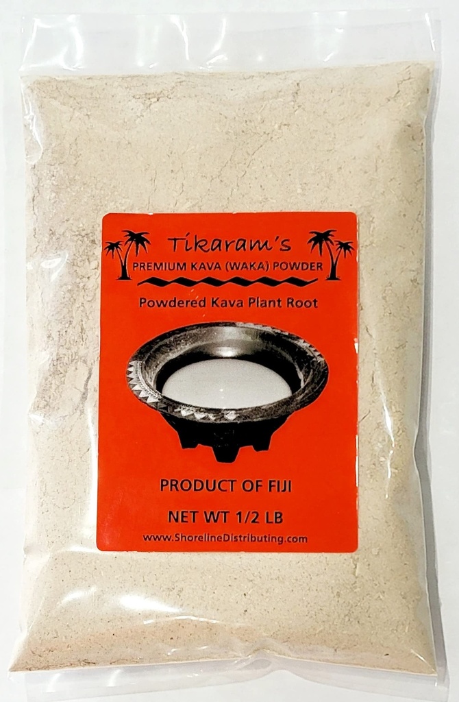 Tikaram 's Kava Kava - Premium Fiji Waka (Nobel Lateral Root Kava Powder) 1 / 2 Pound (8oz) - Fiji Market Engros, 8oz (1 / 2 Pound)