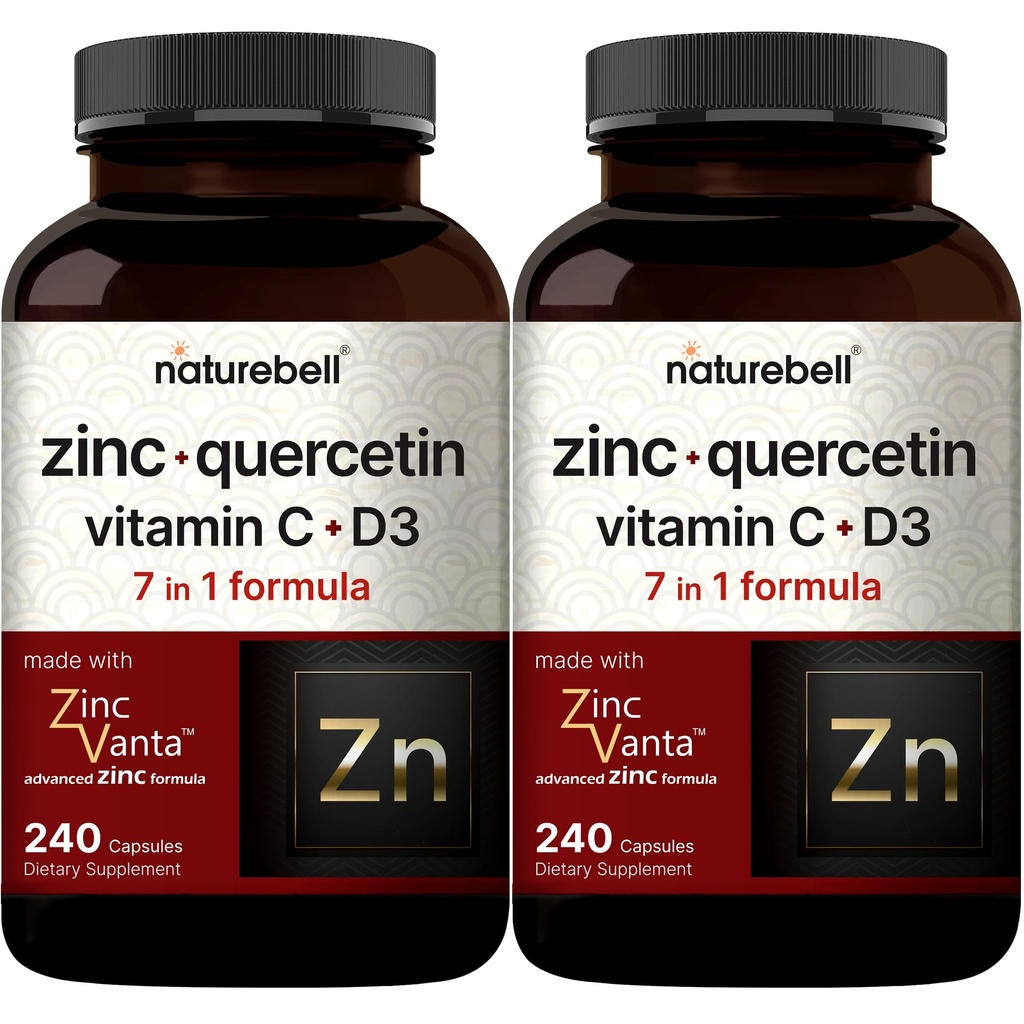 NatureBell Zink Quercetin med vitamin C & D3, 480 kapsler (2 Pack)