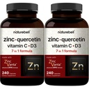NatureBell Zink Quercetin med vitamin C & D3, 480 kapsler (2 Pack)
