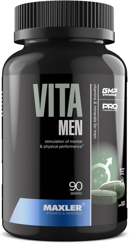 Maxler VitaMen Multivitamin til mænd - Høj potens Mænds Multivitaminer til sport & ydeevne - Mænds Vitamin & Minerals Blend, Aminosyrer Blend, Enzyme Blend - 90 tabletter