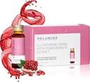 Reluminer Glutathione Hydration Shots - efter - Sommer Skin Inddrivelse & koldt vejr Hydration - Collagen- Boosting & Made i USA - Pomegranat Flavor - 10 flasker x 50 ml