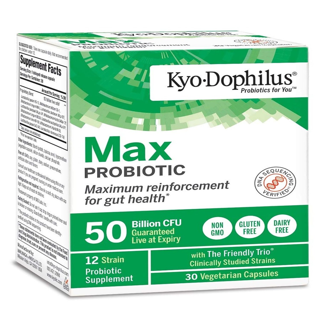 Kyo- Dophilus Max Probiotika, 30 vegetariske kapsler