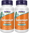 Now Supplements, Selenium (L- Selenomethionin) 200 mcg, Essential Mineral *, 90 Veg Kapsler (pakke med 2)
