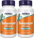 Now Supplements, Selenium (L- Selenomethionin) 200 mcg, Essential Mineral *, 90 Veg Kapsler (pakke med 2)