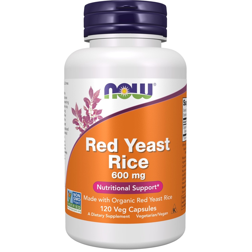 Nu Kosttilskud, Rød Gær Rice 600 mg, Lavet med Økologisk Rød Gær Rice, 120 Veg Kapsler