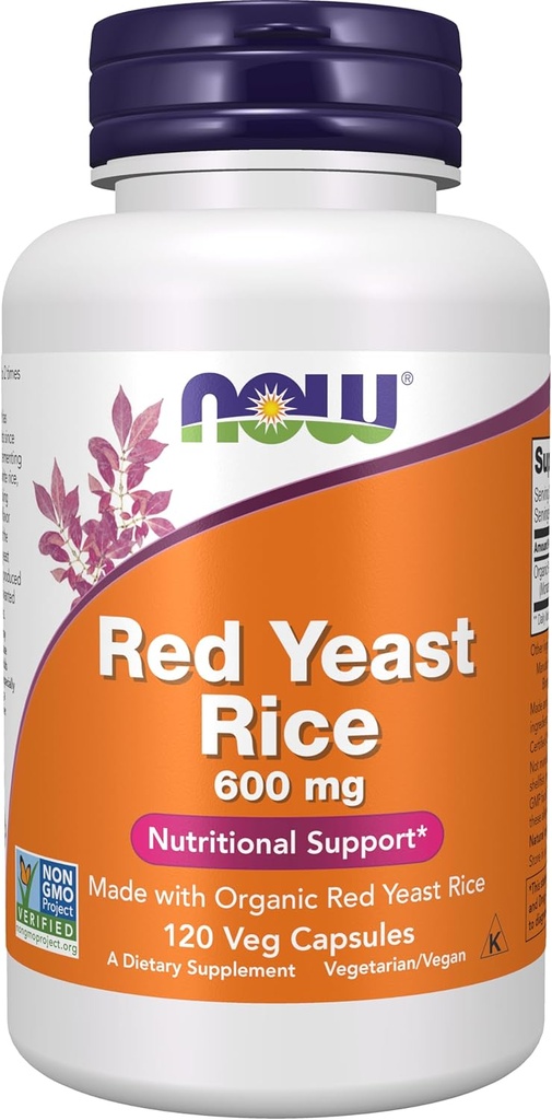 Nu Kosttilskud, Rød Gær Rice 600 mg, Lavet med Økologisk Rød Gær Rice, 120 Veg Kapsler