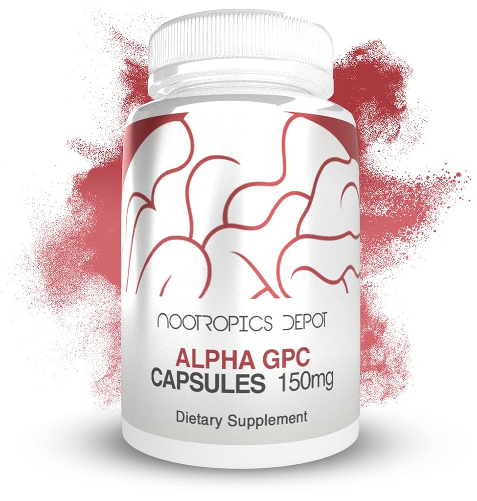 Nootropics Depot Alpha GPC Capsules Measures 124; 150mg Measures 124; 60 Greve Measurement 124; Cholin Supplement Measurement 124; Brain Health Supplement Measurement 124; Understøtter sund hjerne Funktion Measurement 124; Forbedre kognition, Memory + Focus