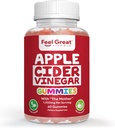 Føl store vitaminer Apple Cider Vincitol Gummies - ACV med moderen til fordøjelsesstøtte & daglig wellness - Vegan, non-GMO, 60 Gummies