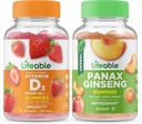 Lifeable Vitamin D 5000 IE + Panax Ginseng, Gummies Bundle - Great Tasting, Vitamin supplement, Gluten Free, GMO fri, Chewable Gummy