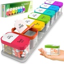 Ekstra Stor Ugentlig Pill Organizer - XL Vitamin Holder med 7 Detachable AM PM Compartments - Portable Medicine Dispenser til Hjem og Rejser, Big Supplement Container til Ugentlig eller daglig brug, Rainbow