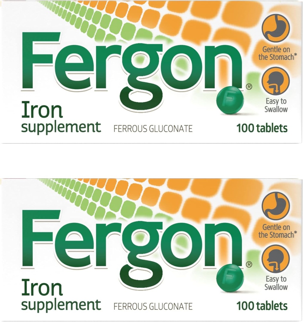 Fergon High Potency Iron Supplement Tablets, 100 Greve, pakke med 2