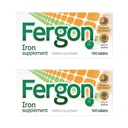 Fergon High Potency Iron Supplement Tablets, 100 Greve, pakke med 2