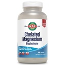 KAL Chelated Magnesium Bisglycinate, Magnesium supplement til afslapning, Knoglehelbred, Nerve & Muscle Function Support *, Høj Absorption, Gentle fordøjelse, Vegan, Gluten Free, 60 Servere, 180 tabletter