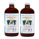 LIQUIDSUNDHED Opmærksomhed, Flydende Multivitamin til børn og teenagere - Forbedrer hukommelsesretention, Koncentration, Fokus, Mood, Afslapning & Opkalkning - Lavet i USA, Stor Smag, Vegansk, Sukkerfri (2 Pack)