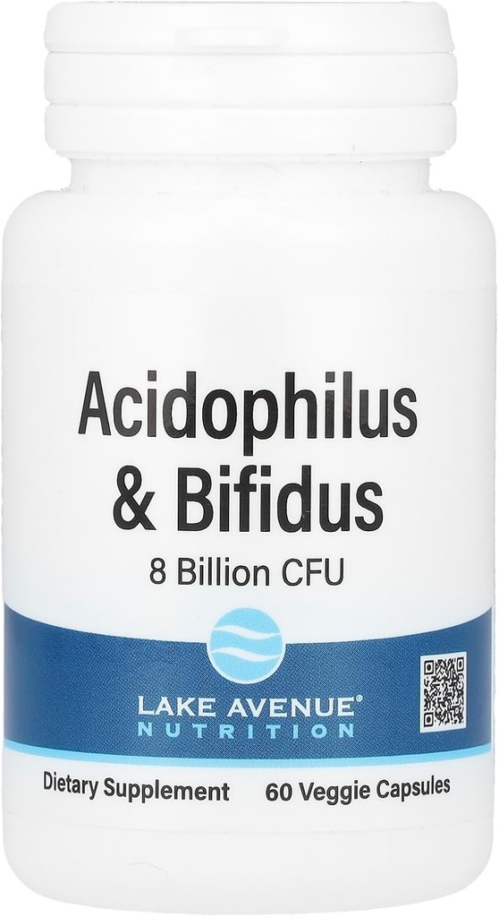 California Gold Nutrition Acidophilus and Bifidus, Probiotic Blend with Lactobacillus acidophilus, Bifidobacterium lactis og Bifidobacterium longum, 60 Veggie Capsules