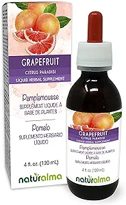 Naturalma Grapefrugt (Citrus paradisi) Seed Alcohol- Free Tincture - Beriget med C-vitamin - 4 fl oz Liquid Extract in Drops - Herbal Supplement - Vegan