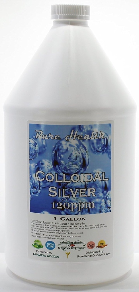 1 Gallon Certified Lab Testet Kolloid Sølv 120ppm i non-leeching Plastic Jug + Free Filled Dropper Flaske af ren sundhed Rabatter, en kilde, du kan stole på