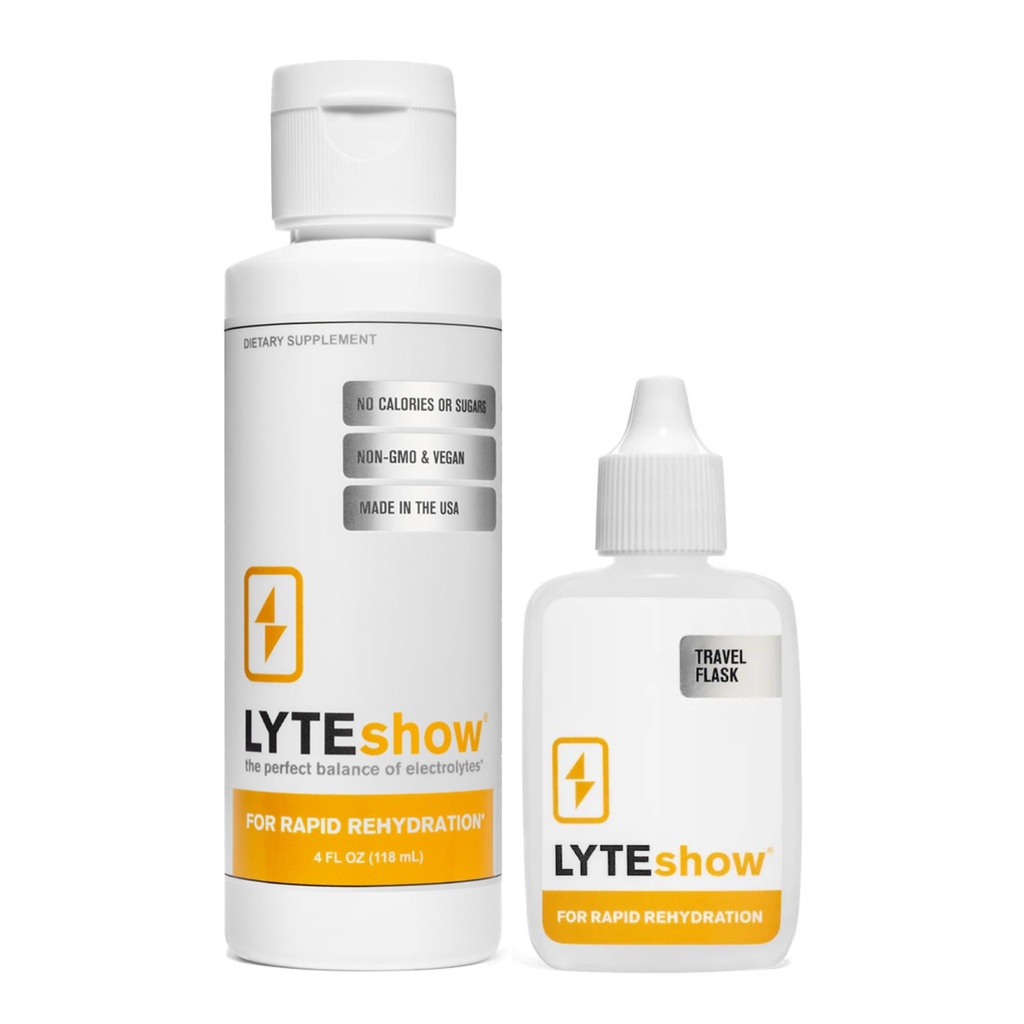 LyteShow - Electrolyte Drops til hurtig rehydrering + fordøjelse + hjerne + energi + Immunitetsindeks 124; Ingen sukker nogensinde 124; Trace Minerals Budd124; Unflavored, Subtle Mineral Taste - 40 Serveringer (Magnesium, kalium, zink)