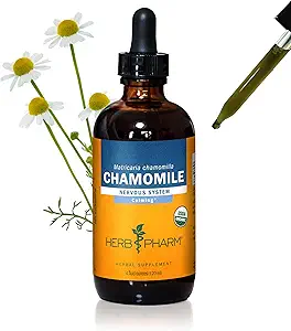 Herb Pharm Certified Organic Chamomile Liquid Extract for Calming Nervous System Support - 4 Ounce
