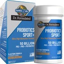 Livets have Dr. Formuleret Sport Probiotika Digestive Supplement, Organic Prebiotics for Women & Men Atletes, Klinisk Studerede Gurkemeje, 50 milliarder CFU, Gut Health, Acidophilus, 30ct