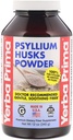 Yerba Prima Psyllium Husks Fiber Powder, 12 Ounce - Natural Fiber Supplement - Colon Cleanse - Gut Health - Vegan, Non- GMO, Gluten Free