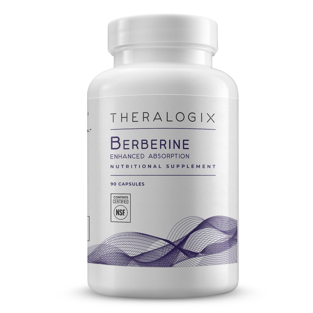 Theralogix Berberine Enhanced Absorption - 90- Day Supply - Made with Berberine Phytosome to Help Support Sund Metabolisme & Hormone Balance * - NSF Certified - 90 Kapsler