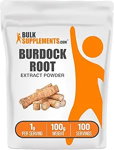 BulkSupplements.com Burdock Root Extract Powder - Burdock Root Powder, Herbal Supplement - Vegan & Gluten Free, 1g per Serving, 250g (8,8 oz) (Pack of 1)