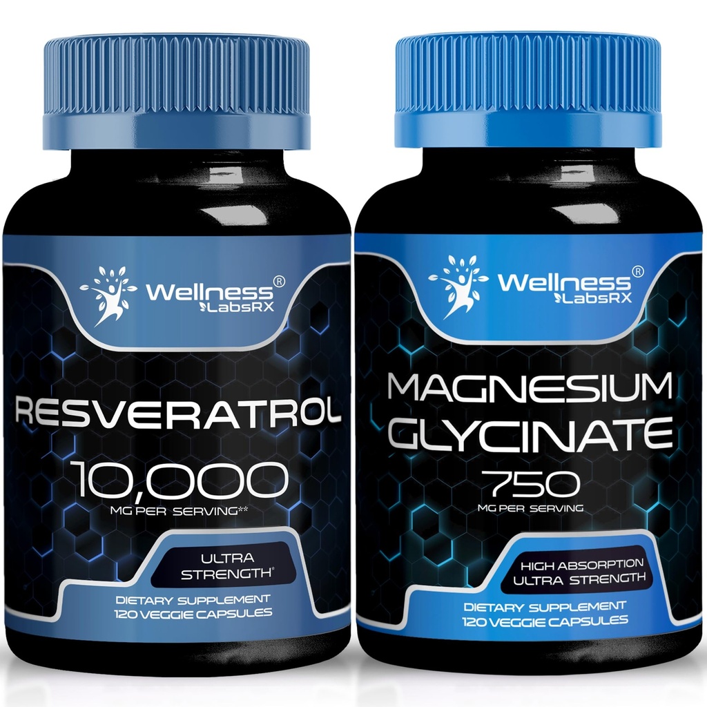 WELLENess LABSRX Resveratrol kapsler 10000 - Magnesium Glycinat kapsler