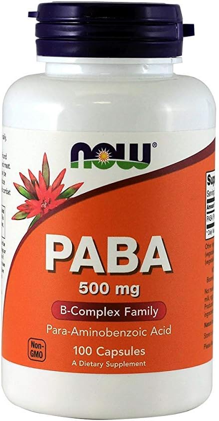 NOW Paba 500mg , 100 Capsules(Pack of 3)