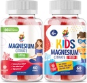 Magnesium Gummier for børn og voksne - 500mg - Rolig Magnesiumtyggere - Magnesium Citrate Chewable Supplement for Mood & Muscle Support