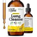 Wild & Organic Lung Cleanse Tinktur - Mullein Leaf Extract til Lunger - Urteafvænning kosttilskud - Vegan, Sukker & Alkohol- Gratis Mullein Drops - 2 fl oz