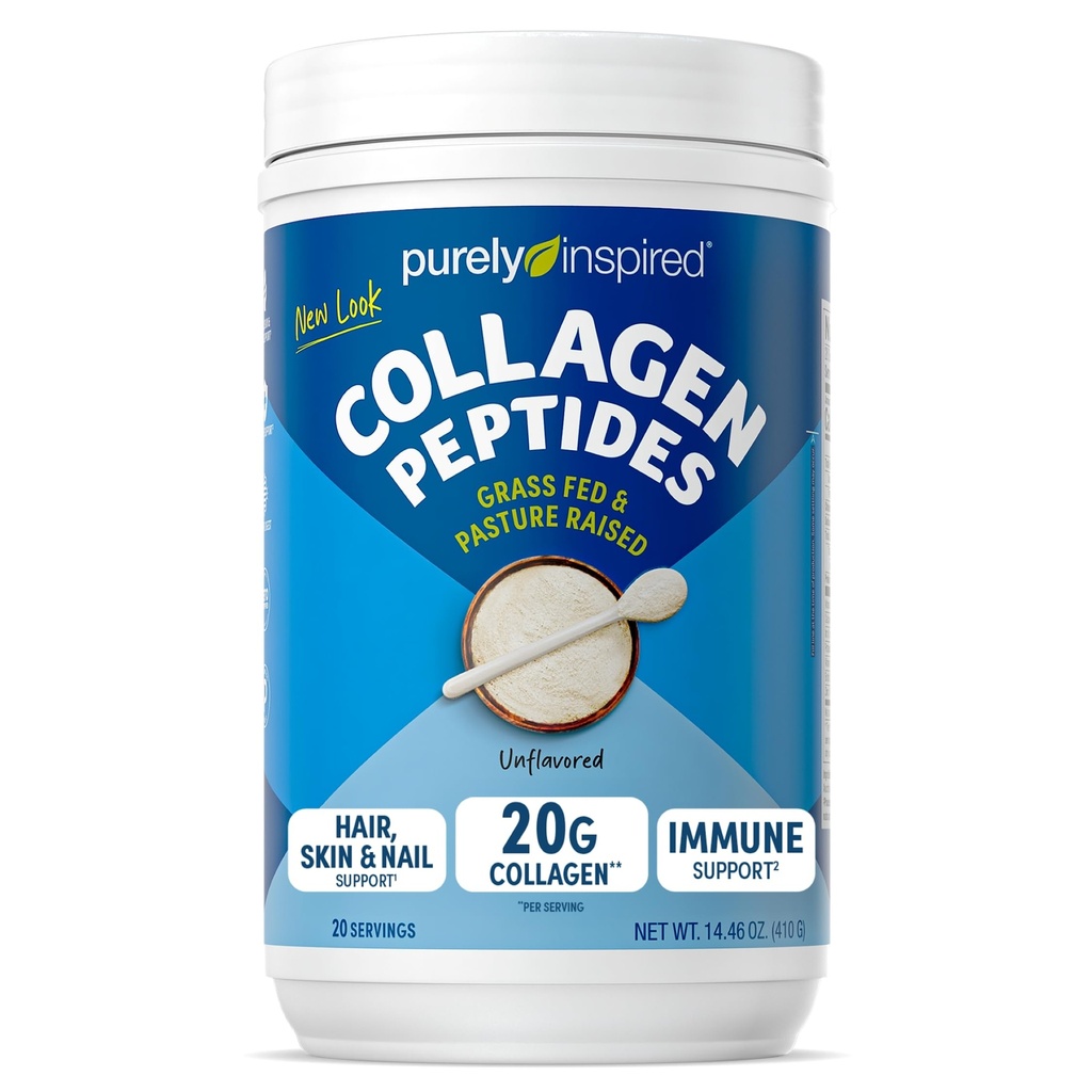 Rent Inspireret Collagen Powder, Unflavored (20 Servere) - 20g Collagen Peptider Protein Powder for kvinder & mænd - Grass- Fed & Pasture Raised - Gluten- Free, Paleo & Keto- Friendly Collagen Drink