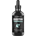 Flydende biotin 10.000 mcg med C-vitamin - høj potens hår, hud & nail support - hurtig absorption biotin dråber - 60 dages forsyning - 2 oz