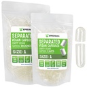 XPRS Nutra Vegan Størrelse 1 Separated Kapsler - 500 Grev Premium Tomme Kapsler Separeret i sække - Clear Pills 1 Tom for DIY Supplement Fyldning