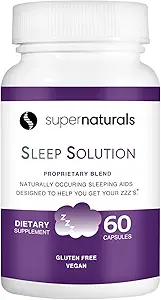 Health Sleep Solution, Sleep Supplement for voksne, Magnesium og Melatonin for Sleep giver naturlig Sleep Support, Vegan Ingredienser, Gluten- Free Magnesium Sleep Supplement, 60 Kapsler