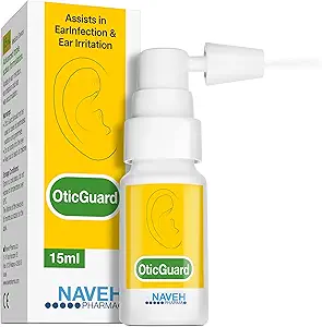 NAVEH PHARMA® Otic Guard - Natural Ear Spray Drops | Organic Herbal Sweet Oil Blend 3 in 1| Itchy Ear, Swimmer's Ear, & Ear Wax Removal | Clogged Ears | 0.5 Fl Oz