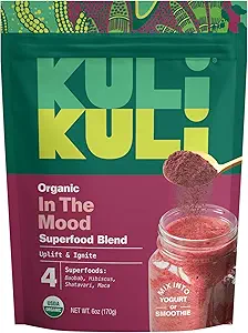 Kui Kuli Mood Magic 6 oz Organic Opløftning Superfood Powder - kraftfuld blend af Maca, Baobab, Hibiscus, og kanel - Superfood pulver blanding til mad, Stress Reduktion, kognitiv funktion