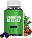 Candida Cleanse, Candida og Detox Support Gummies, 10-in-1 Avanceret formel med sort valnød, PAU D 'Arco & Wormwood, Non- GMO 60 Gummies