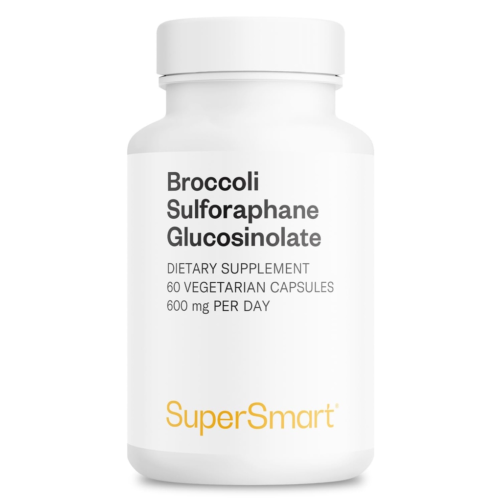SUPERSMART - Broccoli Sulforaphane 300 mg - Standardiseret til 10% Sulforaphane Glucosinolate - Immunsystemet Booster - 124; Non- GMO & Gluten Free - 60 Vegetariske kapsler
