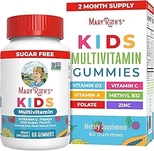 MaryRuth Organics Kids Vitumater (124; Multi-124; Sugar Free) 124; 2 Måned Supply (124; Kids Multivitamin Gummies for Age 2 + - 124; Vegan Gummy (124; Kun 1 Gummy a Day) 124; 60 Tæl